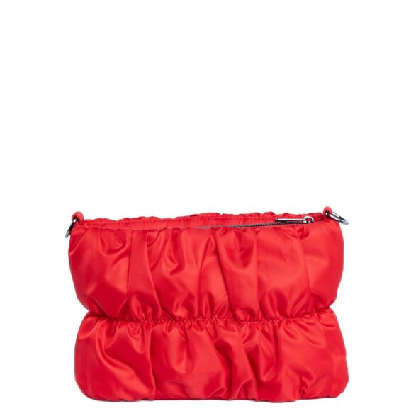 Lug Flounce Ruched Crossbody Bag Poppy Red Cherry Red - Picture 5 of 13